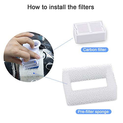 Ceramic Cat Water Fountain Filter Replacement (8 Count)