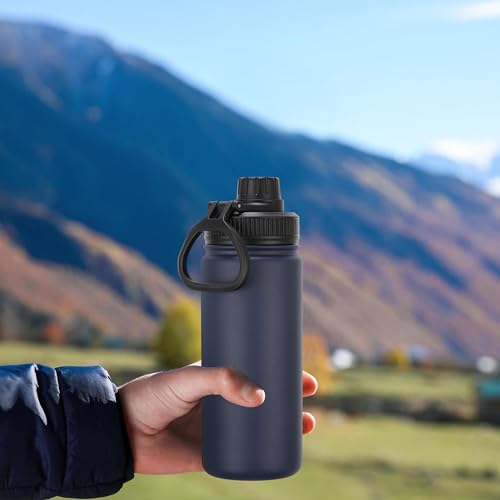 16 oz Kids Water Bottle for School Stainless Steel Double Wall Vacuum Insulated Water Bottle with Straw lids & Spout Lid (8 Count)