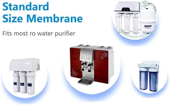 Reverse Osmosis Membrane 100GPD Water Filter Replacement for Reverse Osmosis System 11.75"x2" Under Sink RO Drinking Purify for House