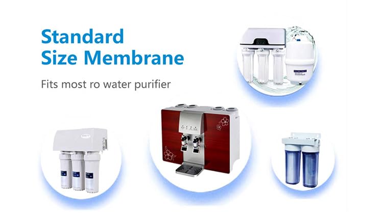 Reverse Osmosis Membrane 50GPD 11.75"x1.75" RO Membrane Water Filter Replacement Fits Under Sink RO Drinking Water Purifier System