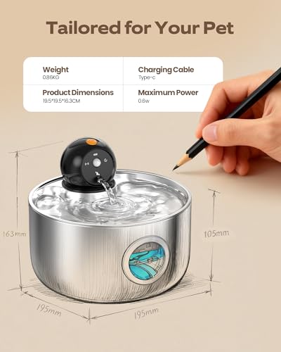 Cordless Cat Water Fountain Wireless