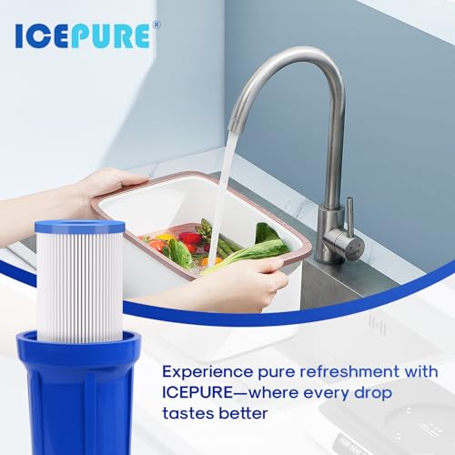 10 Micron 2.5" x 20" Whole House Pleated Sediment Water Filter Cartridge for Well Water (6 Count)