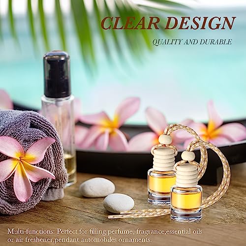 600 Pieces Hanging Car Diffuser Air Freshener Bottle Bulk Empty Glass Refillable Perfume Bottles Oil Diffuser Aromatherapy Pendant for Auto Interior Ornaments Decor (600 Count)