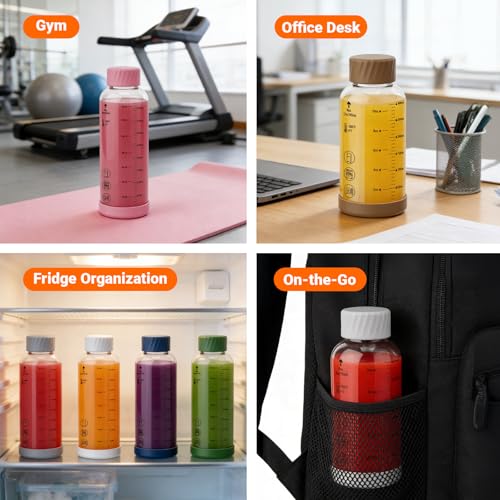 12 oz Glass Juice Bottles 4 Pack