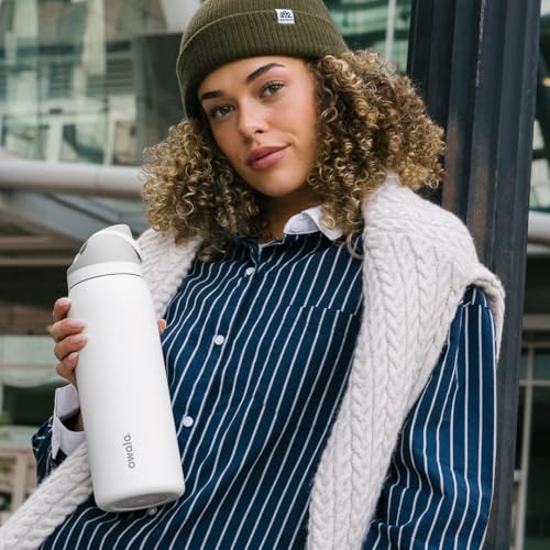 FreeSip Stainless Steel Water Bottle 40 oz Shy Marshmallow