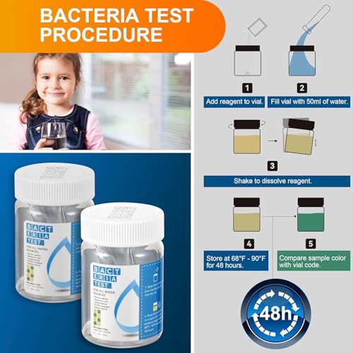 Drinking Water Test Strips 17 in 1 50 Strips + 2 Bacteria Tester Kits