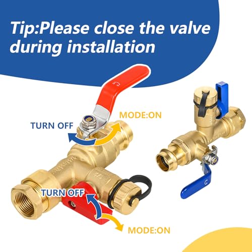 3 4 Inch GUOFIS IPS Tankless Water Heater Valve Kit with Pressure Relief Valve (10 Count)