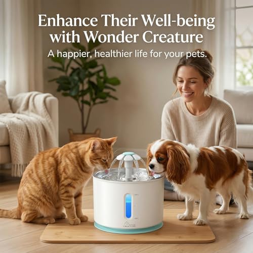 Cat Water Fountain Stainless Steel Lid with 4 Filters