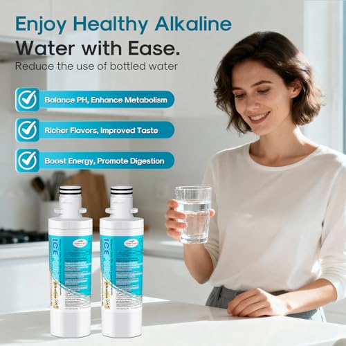 Alkaline LT1000PC Refrigerator Water Filter and Air Filter Replacement for LG LT1000P