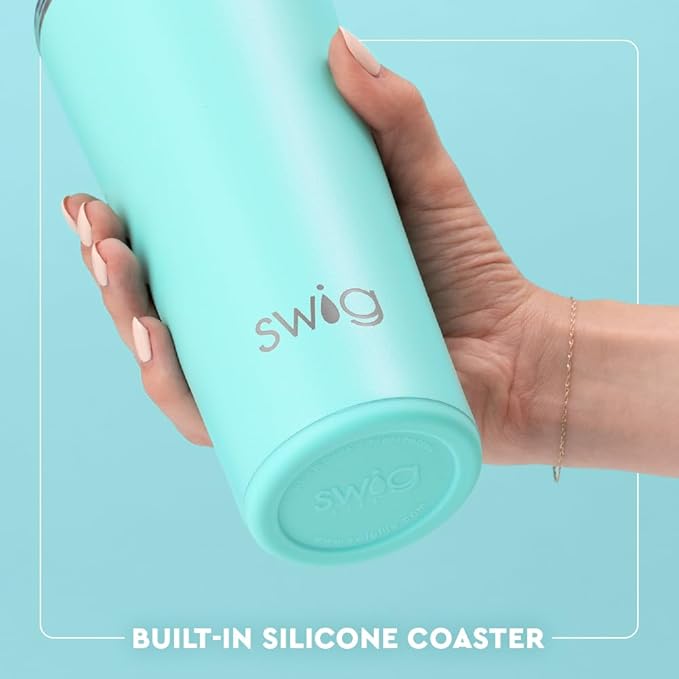 Swig Life 32oz Insulated Tumbler, Travel Coffee Tumbler with Lid, Cup Holder Friendly Travel Coffee Mug, Stainless Steel with Lid (Navy)