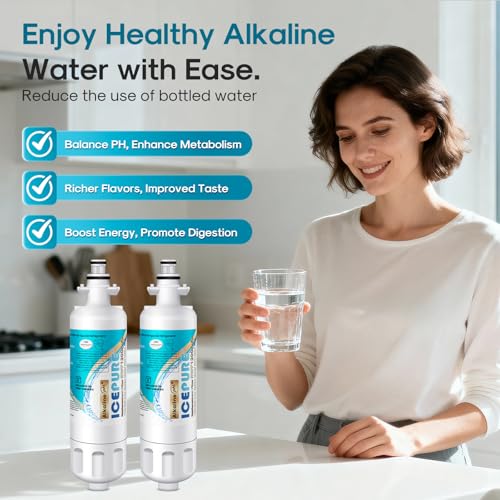 Alkaline ADQ36006101 Water Filter Replacement for LG LT700P (4 Count)