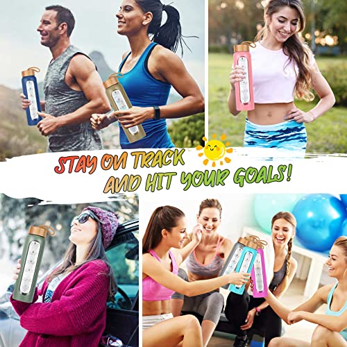 Glass Water Bottles 25 Oz with Silicone Sleeve