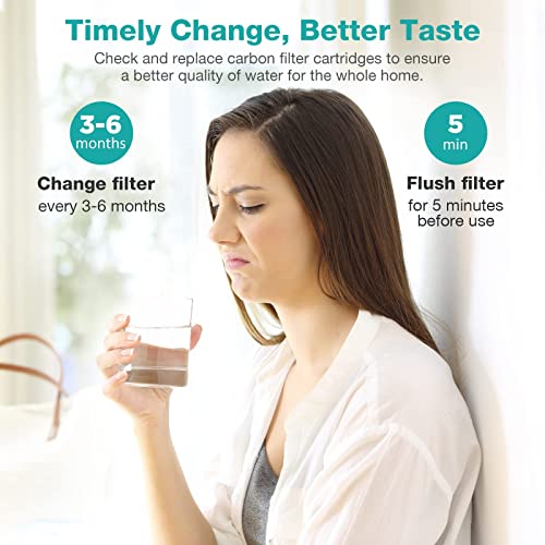 5 Micron 10" x 2.5" Whole House Carbon Sediment Water Filter Cartridge Replacement for Home Under (3 Count)