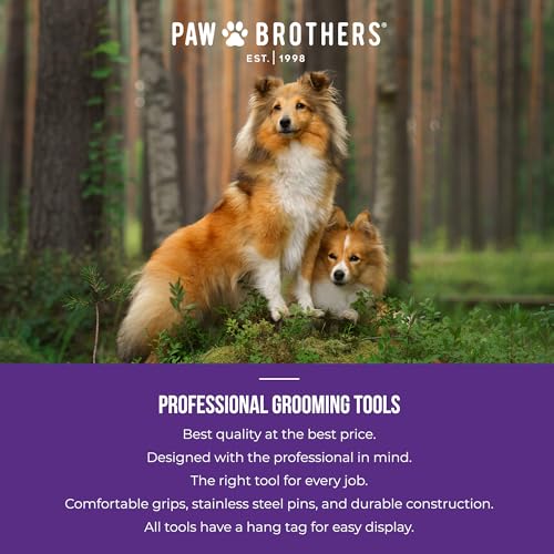 Paw Brothers Soft Flat Slicker Brush with Coated Pin Tips
