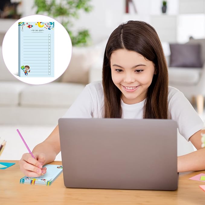 300 Sheets to Do List Notepad Daily Checklist Sticky Notes Cute Undated Memo Pad Color Block to Do Note Pad Weekly Plan Agenda and Organizer Planners for College(School Style,3.14 x 5.11 Inch)