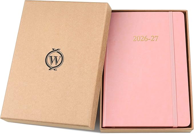 Wykeham's Executive 2026-27 Daily Journal Planner – Customization Available – Mid-Year Academic Diary – July 2026 to June 2027 (Rose, 8.5"×5.5")