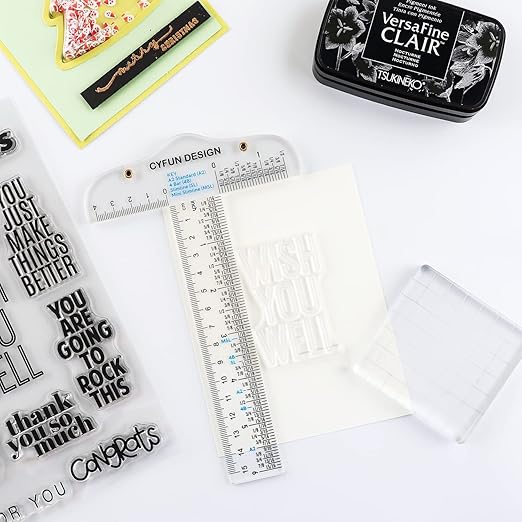 BAOFALI 6 Inches/15cm Acrylic Clear T-Square Ruler, Dual Side Measuring, Transparent, for Crafting, Drafting & General Layout Work