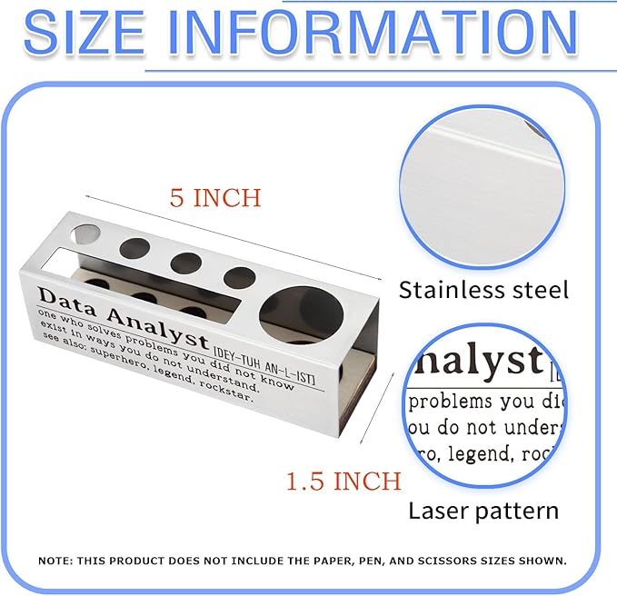 Thank You Data Analyst Humor Gift for Data Scientists Analysts, Office Décor for Business Intelligence Experts, Analytics Professional Appreciation Gift, Office Pencil Holder Desk for Desk SD278