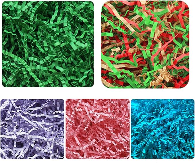 Ankelesz 50g Easter Raffia Grass Paper Shred for Gift Wrapping Basket and Gift Box Filling,Crinkle Cut Paper for Wrapping (Mixed)