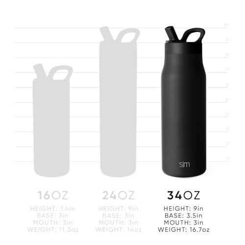 Insulated Water Bottle with Manual Straw