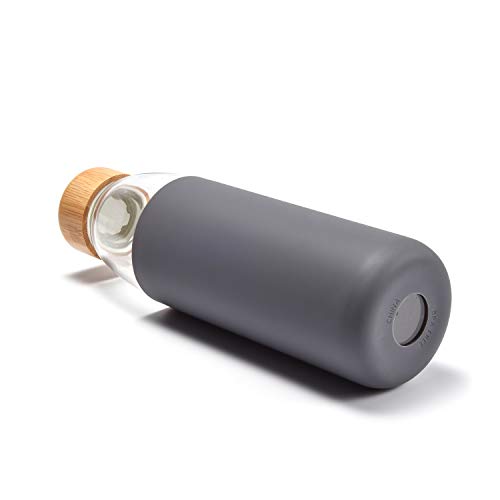 25 Oz Borosilicate Glass Water Bottles with Bamboo Lid