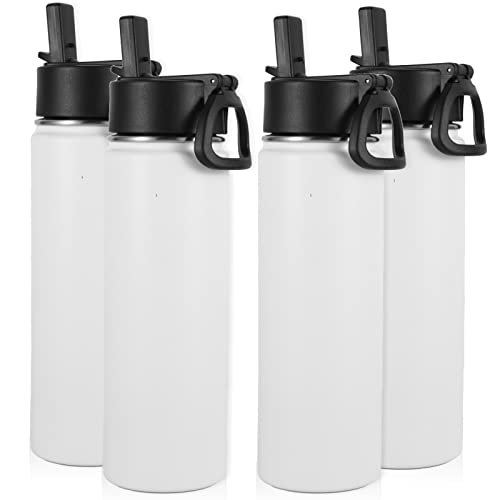 Insulated Water Bottles with Straw Bulk 4 Pack (4 Count)