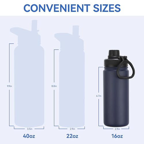 16 oz Kids Water Bottle for School Stainless Steel Double Wall Vacuum Insulated Water Bottle with Straw lids & Spout Lid (8 Count)