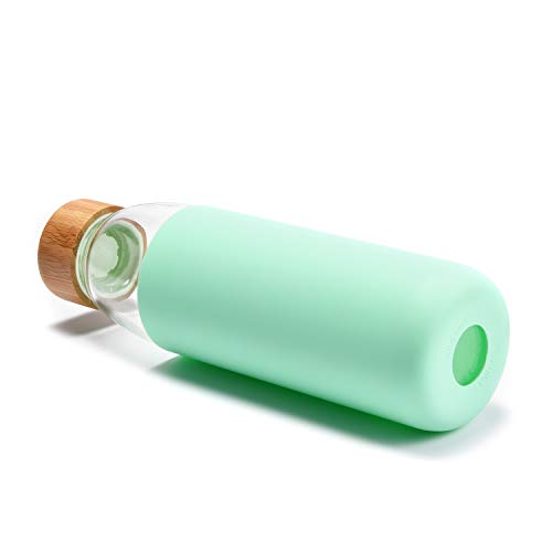 25 Oz Borosilicate Glass Water Bottles with Bamboo Lid