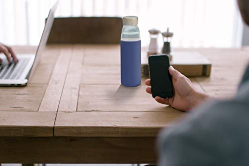 25 Oz Borosilicate Glass Water Bottles with Bamboo Lid