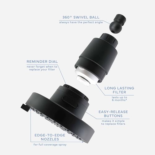 SEVENTY 4 Setting Filtered Shower Head with Shower Filter in Matte Black