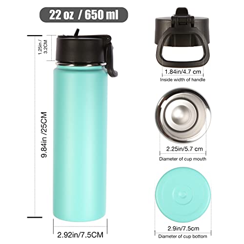 Insulated Water Bottles with Straw Bulk 8 Pack (8 Count)