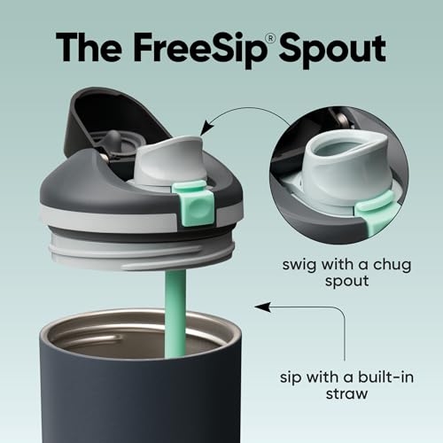 FreeSip Tumbler Stainless Steel Water Bottle 40 oz Foggy Tide