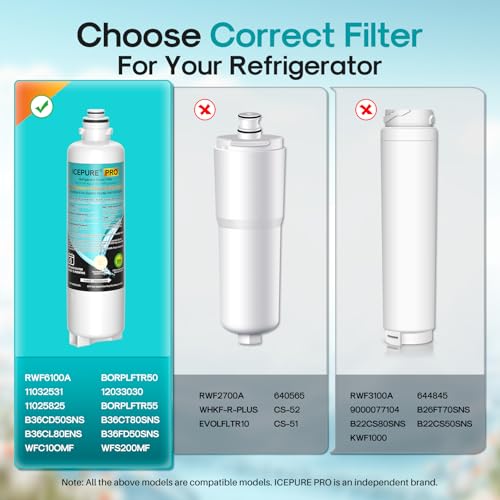 PRO BORPLFTR50 Water Filter Replacement for Bosch 11032531 (4 Count)