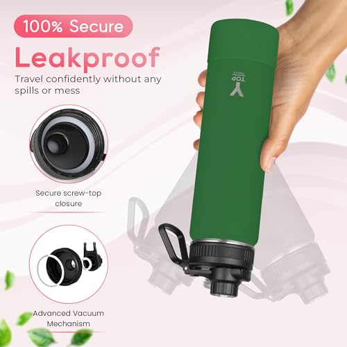 Y TOP 24 oz Insulated Water Bottle Leak Proof Spout Lid Fits in Car Cup Holder