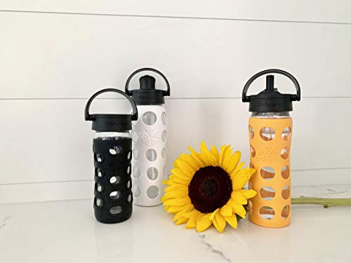 12-Ounce BPA-Free Glass Water Bottle with Classic Cap and Protective Silicone Sleeve, Iris