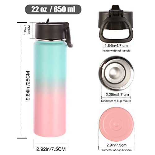 Insulated Water Bottles with Straw Bulk 2 Pack (2 Count)