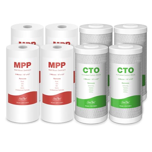 2 Stage 10" x 4.5" Whole House Water Filter Replacement (8 Count)