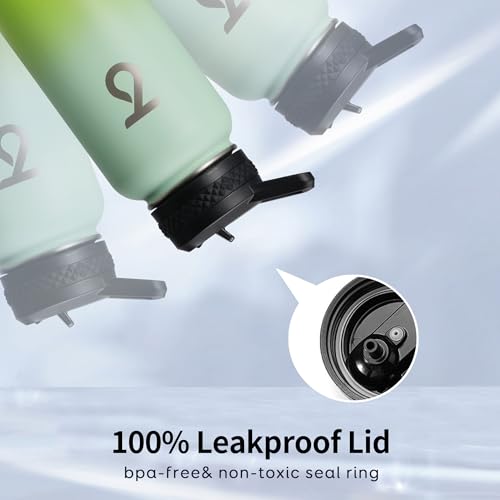 Insulated Water Bottle 32 oz with 3 Lids