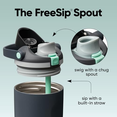 FreeSip Sway Stainless Steel Water Bottle 30 oz Foggy Tide