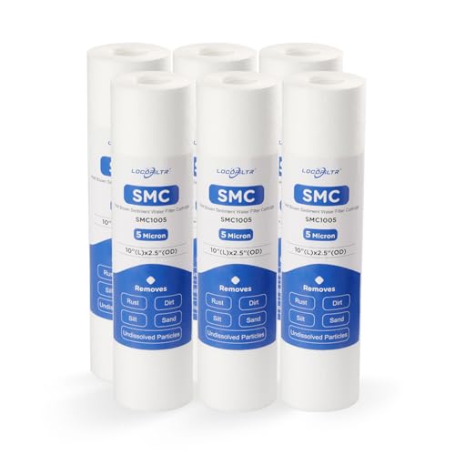 5 Micron 10" x 2.5" Whole House Sediment Water Filter Cartridge (6 Count)