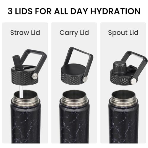 40 oz Insulated Stainless Steel Water Bottle with Straw Lid