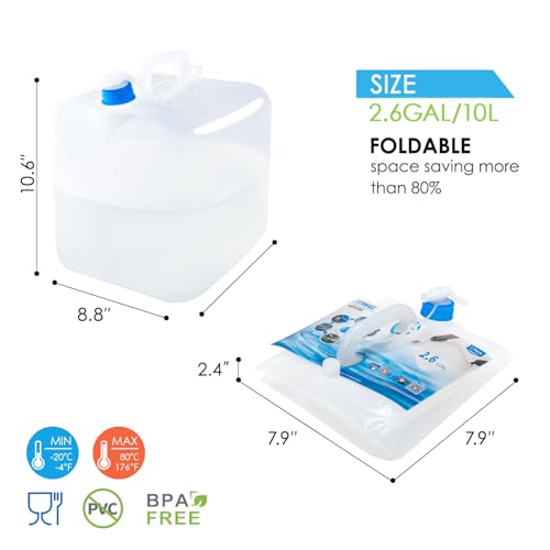 BPA Free Collapsible Water Container with Spigot (4 Count)