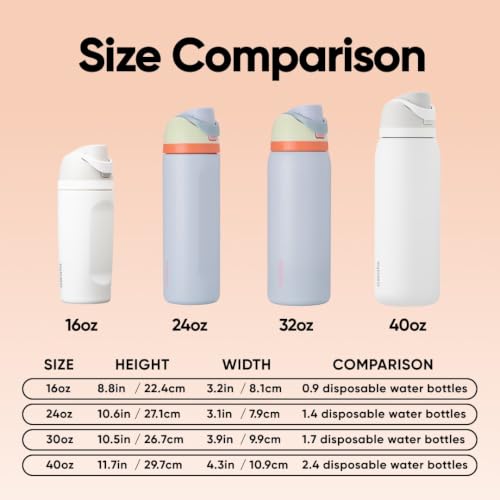 FreeSip Stainless Steel Water Bottle 24 oz Beach House