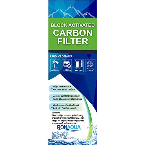 Replacement Filter for Under Sink Direct Connect One Stage Water Filtration System Block Activated Carbon Cartridge 5 Micron WELL