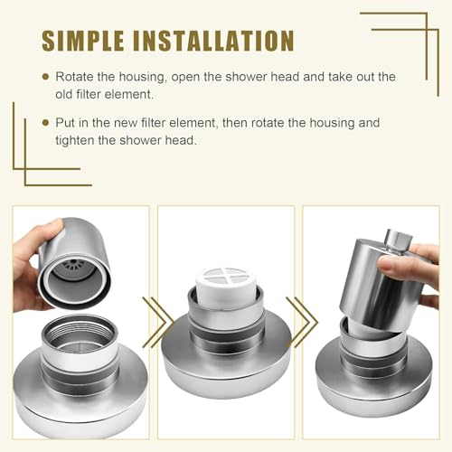 Replacement Cartridges Compatible with Jolie Shower Head Filter (4 Count)