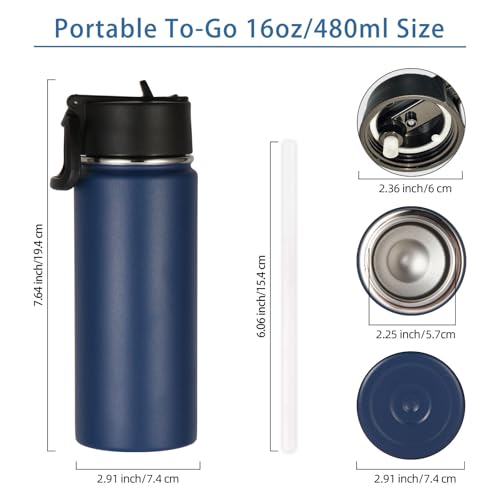 16 OZ Kids Water Bottle Bulk 4 Pack (4 Count)