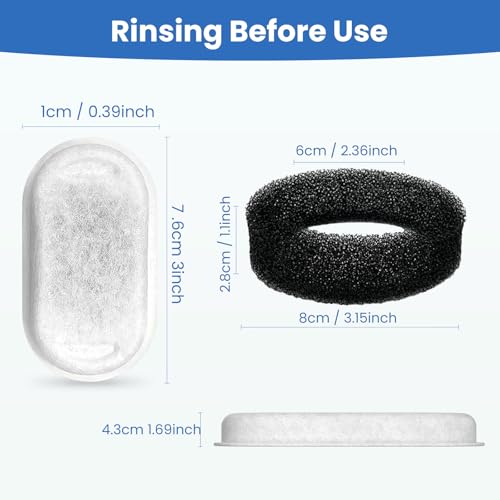 Official Tomxcute Cat Water Fountain Replacement Filters (16 Count)