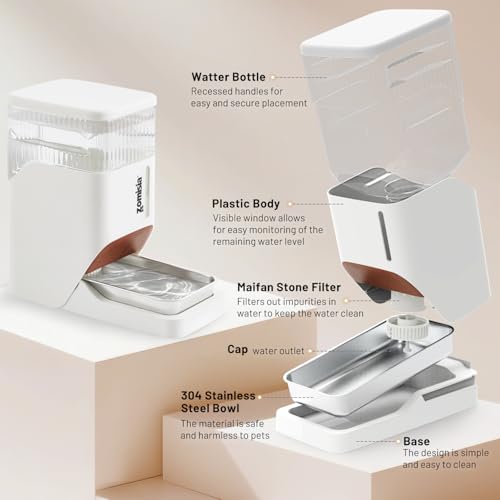 Automatic Dog Water Dispenser 11L with Stainless Steel Bowl