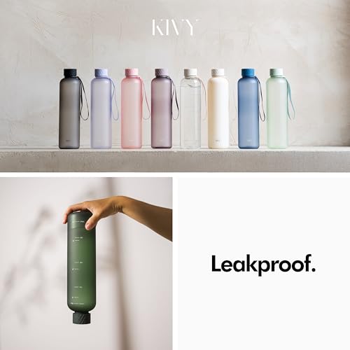 Slim Water Bottle 32oz [Lightweight & Shatterproof]