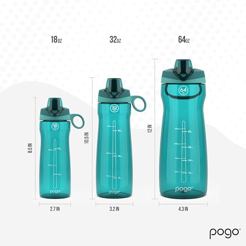64oz Plastic Water Bottle with Chug Lid and Carry Loop